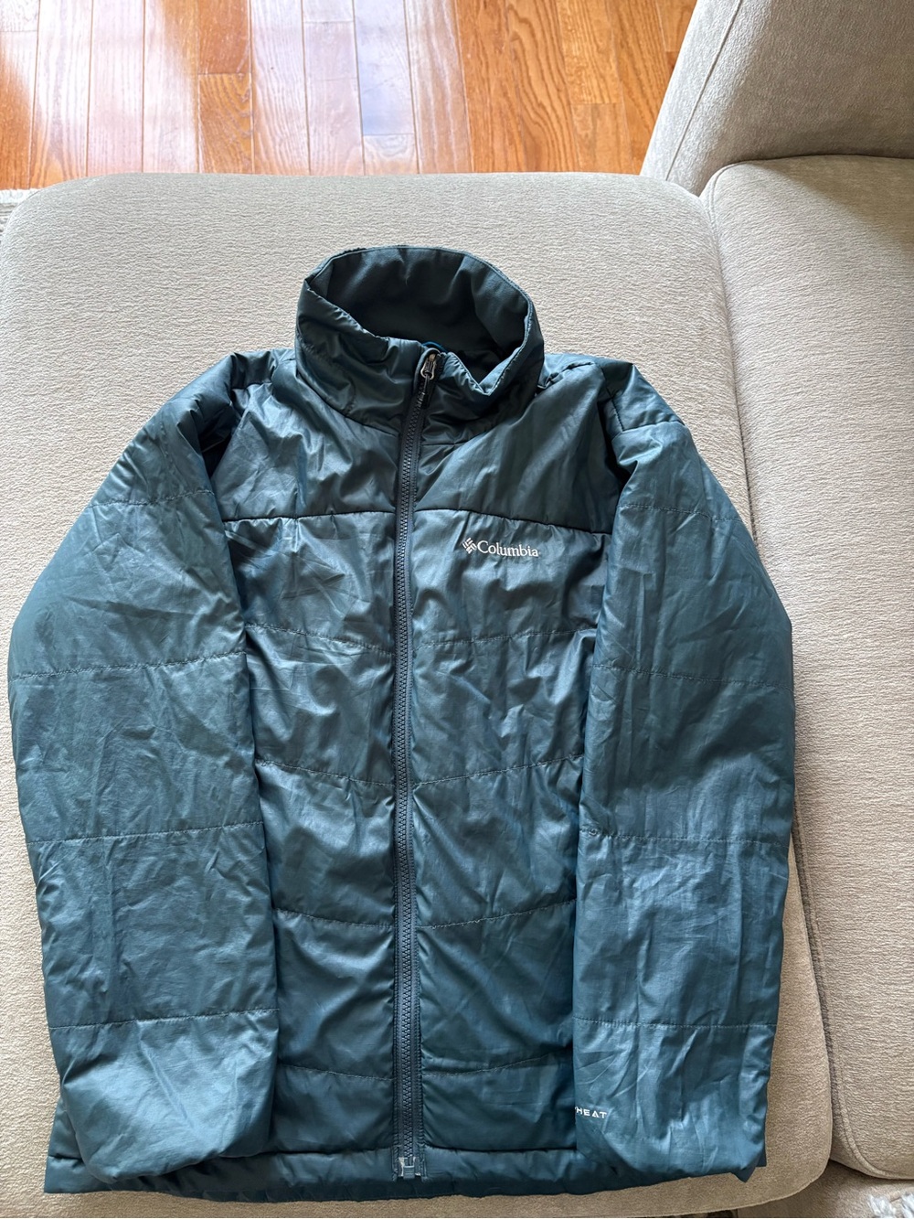 Columbia Youth Large Dark Teal Quilted Puffer Jacket